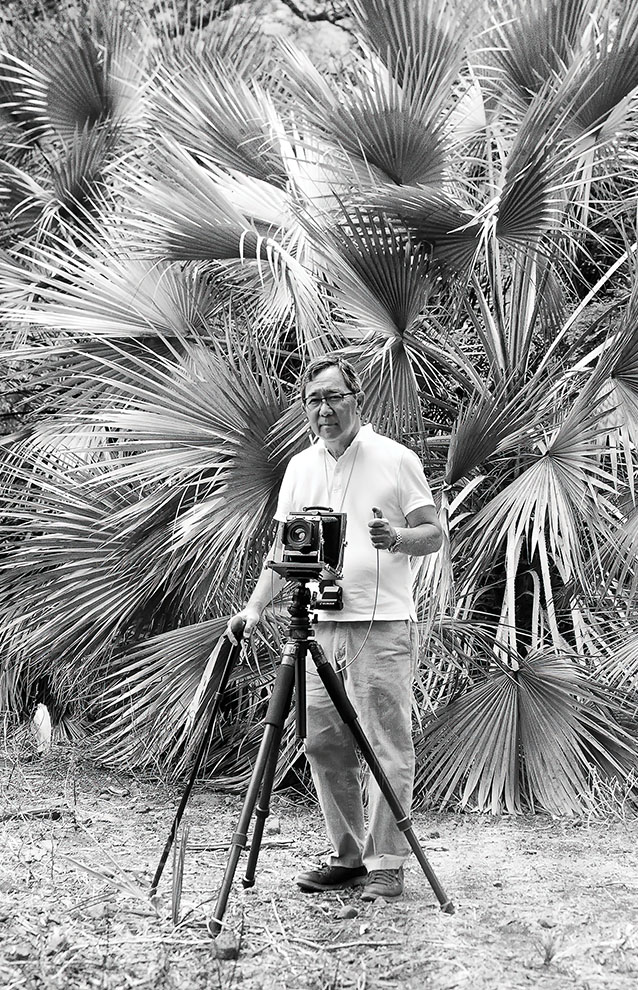 a person standing in front of a camera