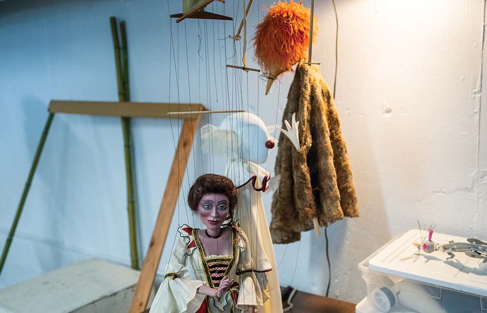 a puppet in a room