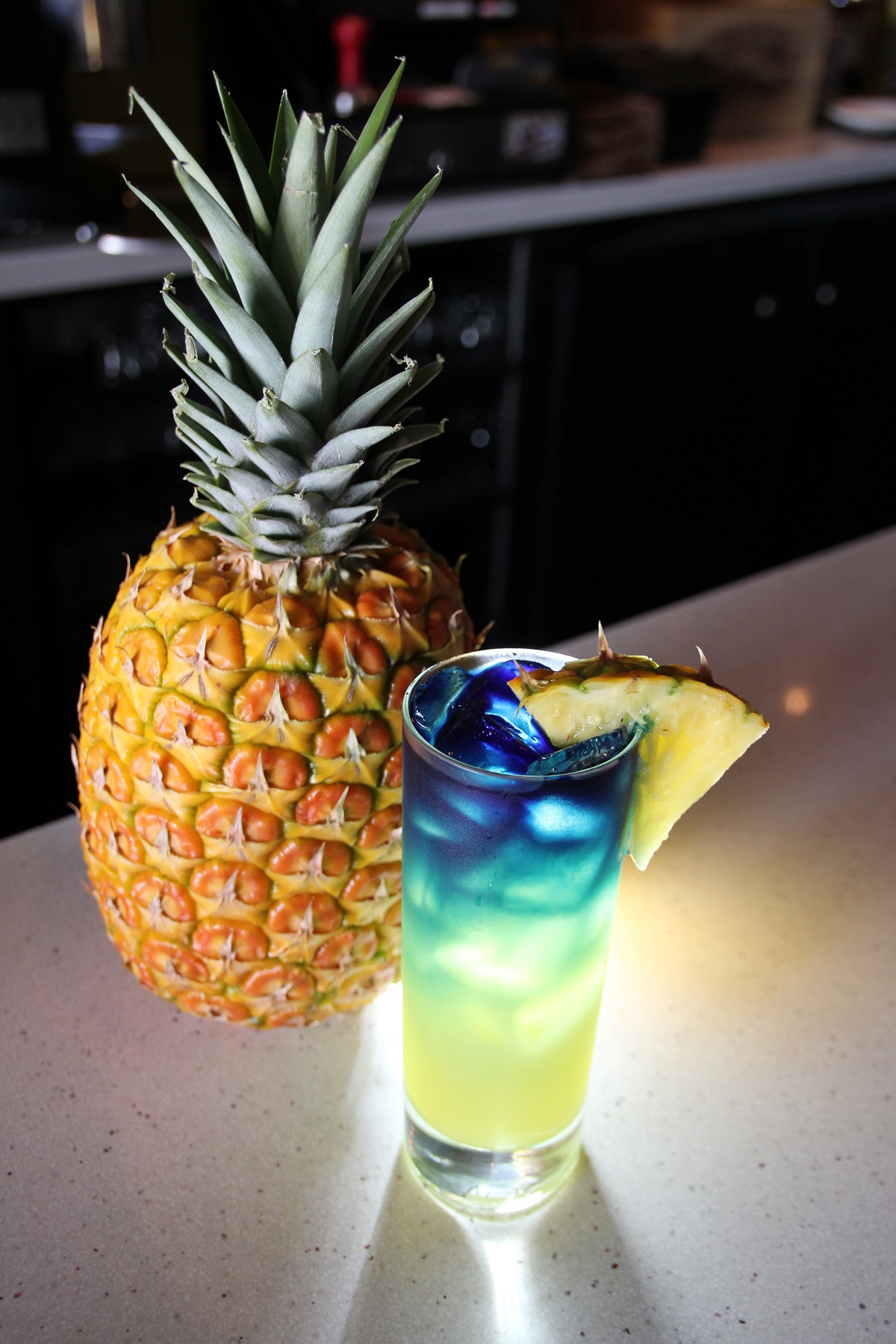 Colorful cocktail with pineapple