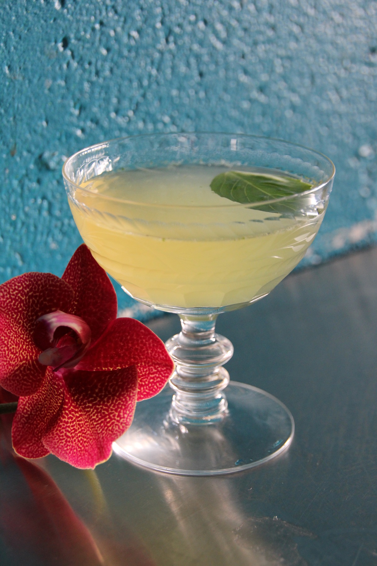 Cocktail with flower